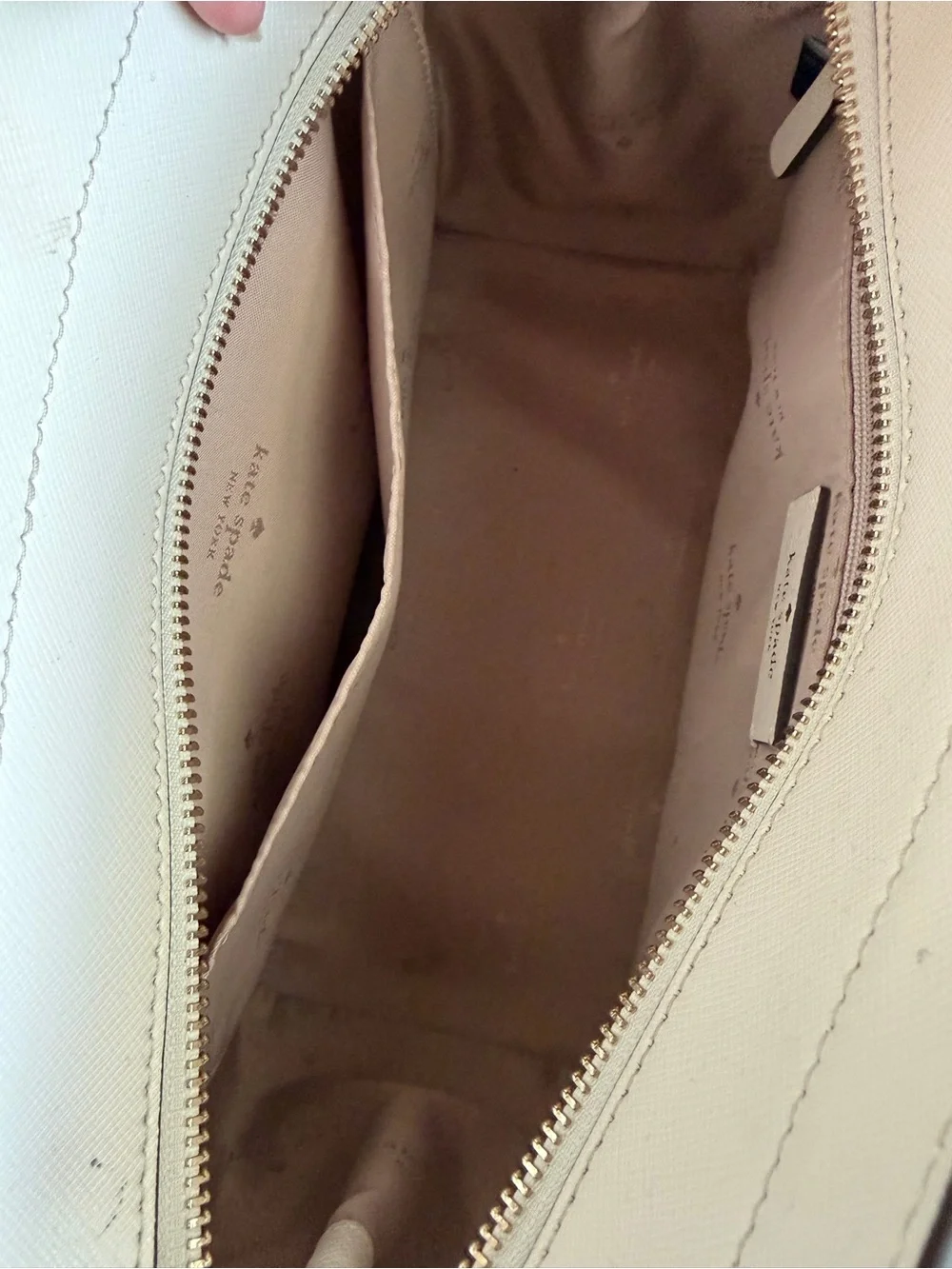 kate spade Cream/White Saffiano Leather Top-Handle Satchel Great Condition